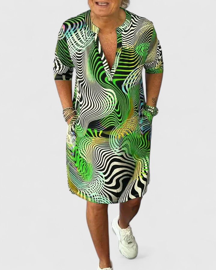 Helinae™ | Sophisticated V-neck Dress