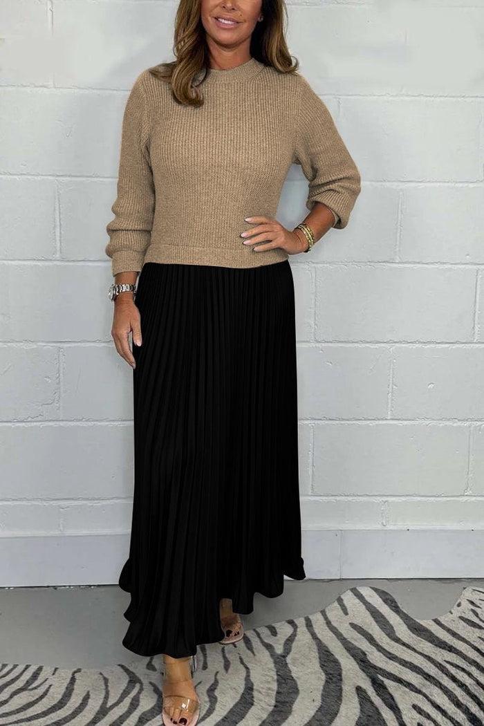 Claudia - Maxi dress with sweater and pleated skirt