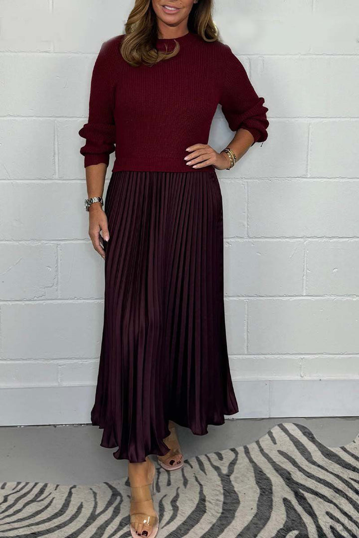 Claudia - Maxi dress with sweater and pleated skirt