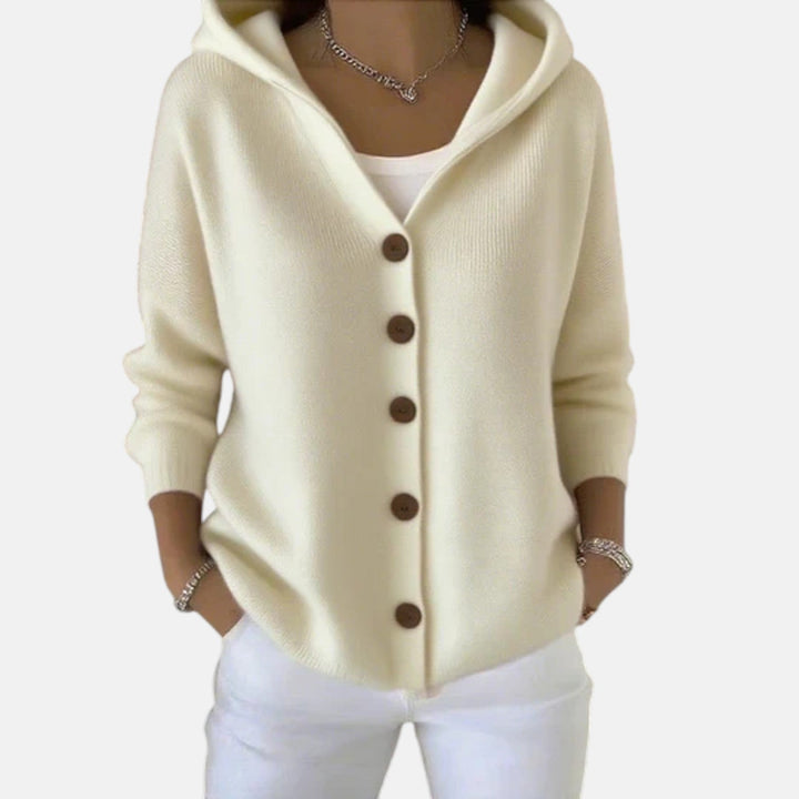 Zoé – Soft Hooded Knit Cardigan for Effortless Everyday Comfort